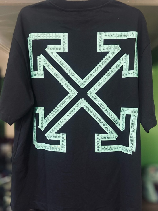 Off-White Other - Off-White Black Short-Sleeve Tee with Mint Green Arrow Motif